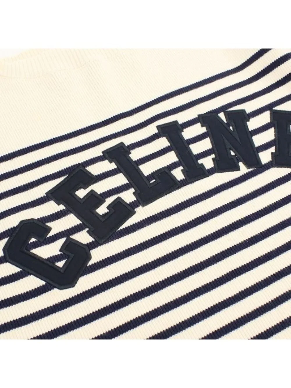 Celine Beau Dark Lopped Sweater Logo Patch Knit